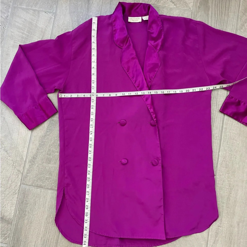Vintage Victorias Secret Gold Label Sleep Shirt Blazer Cut Size Medium Pajama - Picture 5 of 8